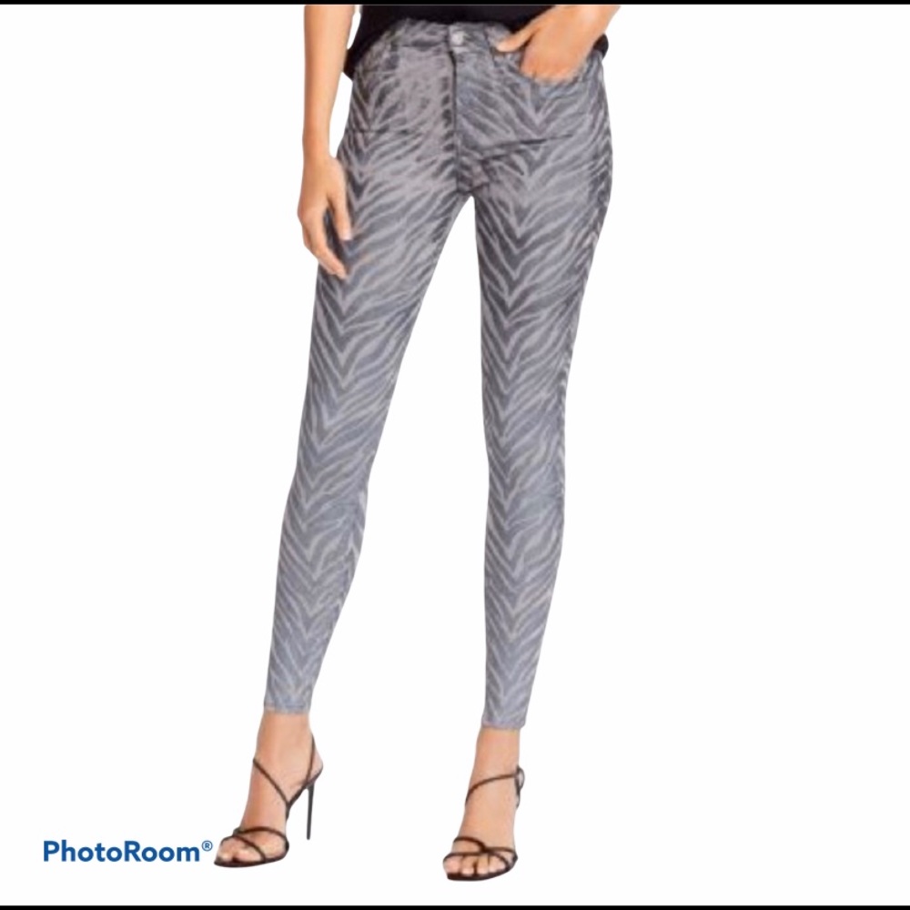 7 for All Mankind Gray metallic skinny ank…